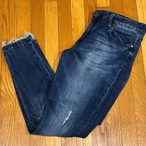 Kut From the Kloth Distressed Ankle Skinny High Rise Jean. Size 8